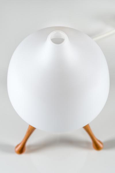  Luxus Scandinavian Table Lamp by in Oak and Opaline Glass by Luxus Sweden