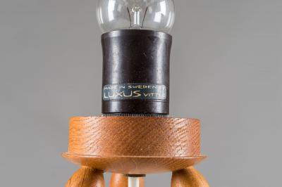  Luxus Scandinavian Table Lamp by in Oak and Opaline Glass by Luxus Sweden