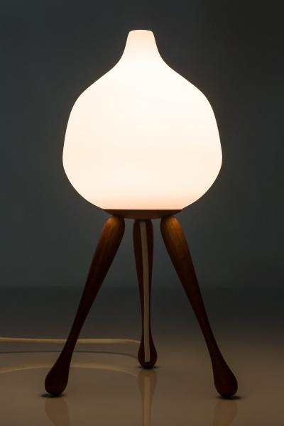  Luxus Scandinavian Table Lamp by in Oak and Opaline Glass by Luxus Sweden