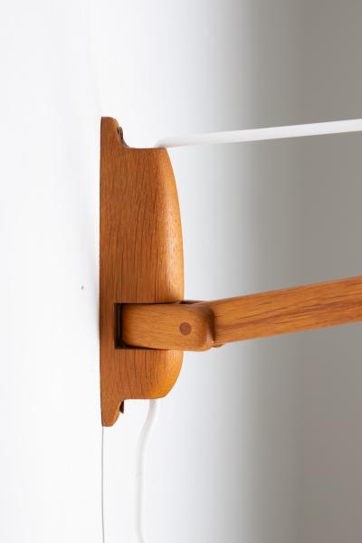  Luxus Swedish Midcentury Swiveling Wall Lamp in Acrylic and Teak by Luxus