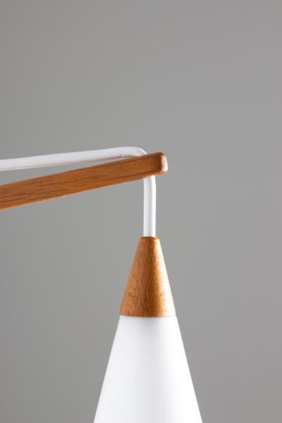  Luxus Swedish Midcentury Swiveling Wall Lamp in Acrylic and Teak by Luxus