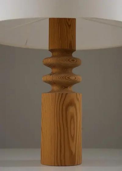  Luxus Swedish Pine Table Lamp by Luxus 1970s