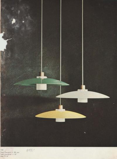  Luxus Teak and Plexiglass Model 1534 Pendant 1960s