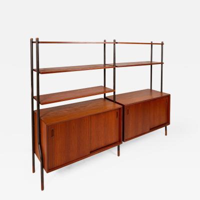  Lyby Mobler Danish Modern Modular 2 Bay Wall Unit by Lyby Mobler c 1960s