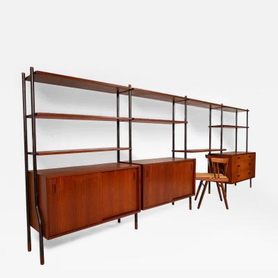  Lyby Mobler Danish Modern Modular 4 Bay Wall Unit by Lyby Mobler c 1960