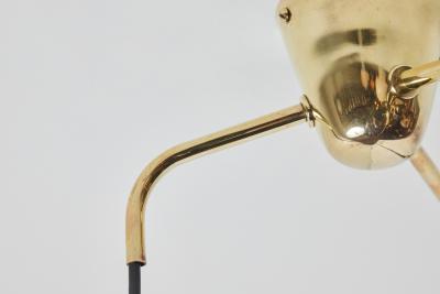  Lyfa 1950s Bent Karlby 3 Shade Chandelier in Black Painted Metal Brass for Lyfa