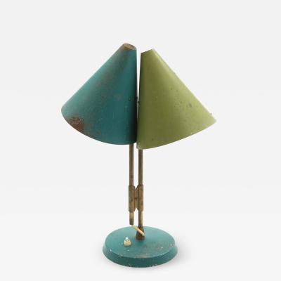 Lyfa 1959 Bent Karlby Mosaik Adjustable Brass Lacquered Metal Table Lamp for Lyfa