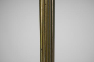  Lyfa Brass and Wood Floor Lamp with Tripod Base by Lyfa Denmark ca 1960s