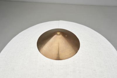  Lyfa Brass and Wood Table Lamp with Rotating Arm for Lyfa Denmark 1950s