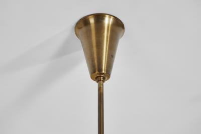  Lyfa Model P165 Brass and Glass Ceiling Lamp by LYFA Denmark 1940s