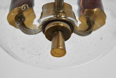  Lyfa Model P165 Brass and Glass Ceiling Lamp by LYFA Denmark 1940s