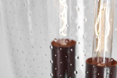  Lyfa Model P165 Brass and Glass Ceiling Lamp by LYFA Denmark 1940s