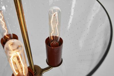  Lyfa Model P165 Brass and Glass Ceiling Lamp by LYFA Denmark 1940s