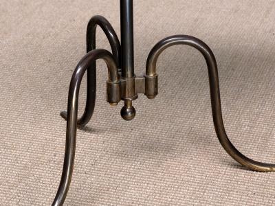  Lysberg Hansen Therp Sculptural Lysberg Hansen Therp Brass Side Table Leather Top Denmark 1940s
