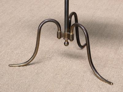  Lysberg Hansen Therp Sculptural Lysberg Hansen Therp Brass Side Table Leather Top Denmark 1940s