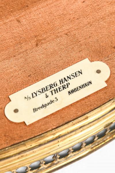  Lysberg Hansen Therp Side Table in Brass and Mirrored Glass by Lysberg Hansen Therp 1940s