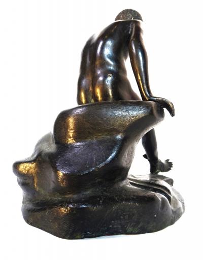  Lysippos Grand Tour Souvenir Bronze Figure Of The Seated Mercury After The Antique