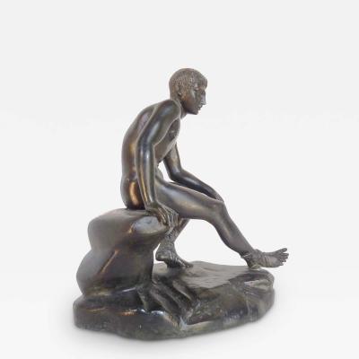  Lysippos Grand Tour Souvenir Bronze Figure Of The Seated Mercury After The Antique