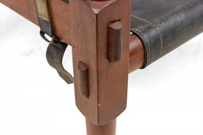  M Hayat Bros Hayat Brothers Pakistani Roorkee Safari Black Leather Sling Campaign Chairs