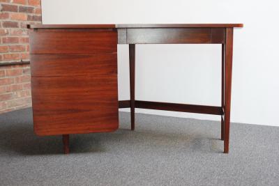  M Singer Sons Furniture Bertha Schaefer for Singer and Sons Italian Walnut Asymmetrical Desk