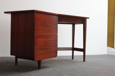  M Singer Sons Furniture Bertha Schaefer for Singer and Sons Italian Walnut Asymmetrical Desk