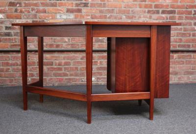  M Singer Sons Furniture Bertha Schaefer for Singer and Sons Italian Walnut Asymmetrical Desk