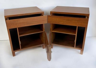  M Singer Sons Furniture Gio Ponti Singer Sons Walnut Rosewood Nightstands Restored Pair