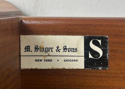  M Singer Sons Furniture Gio Ponti Singer Sons Walnut Rosewood Nightstands Restored Pair
