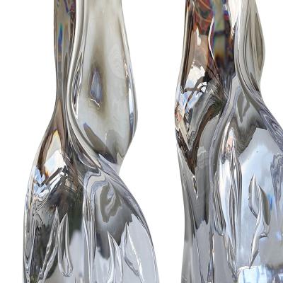  M ler s Glasbruk Pair of Table Lamps in Crystal by M ler s Glasbruk