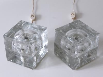  M ller Zimmer Leuchten Set of Two Hand Blown Cubic Table Lamps by M ller Zimmer 1970s Germany