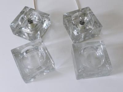  M ller Zimmer Leuchten Set of Two Hand Blown Cubic Table Lamps by M ller Zimmer 1970s Germany
