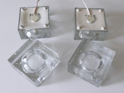 M ller Zimmer Leuchten Set of Two Hand Blown Cubic Table Lamps by M ller Zimmer 1970s Germany