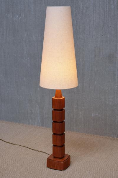  M llers Armatur Elektriska M llers Armatur Eskilstuna Floor Lamp in Teak Wood Sweden 1960s
