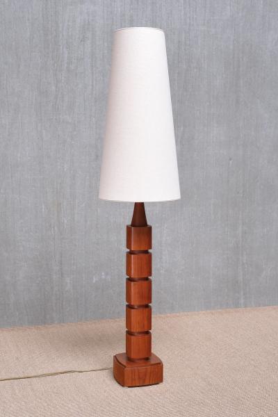  M llers Armatur Elektriska M llers Armatur Eskilstuna Floor Lamp in Teak Wood Sweden 1960s