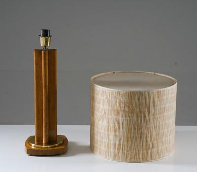  M llers Armatur Elektriska Scandinavian Midcentury Table Lamp in Oak and Brass by MAE Sweden
