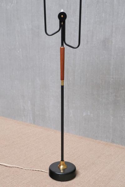  M llers Armatur Elektriska Swedish Modern M llers Armaturer Two Arm Floor Lamp in Metal Brass Teak 1950s