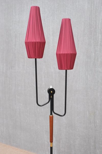  M llers Armatur Elektriska Swedish Modern M llers Armaturer Two Arm Floor Lamp in Metal Brass Teak 1950s