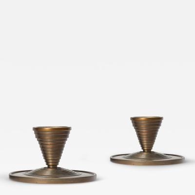  M nster Beskyttet Pair of Candleholders in Bronze by M nster Beskyttet