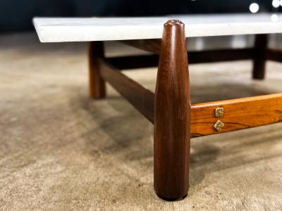  M veis Cimo Architectural Brazilian Coffee Table in Rosewood and Marble Cimo Lot 693A