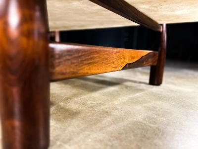  M veis Cimo Architectural Brazilian Coffee Table in Rosewood and Marble Cimo Lot 693A