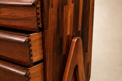  M veis Cimo Brazilian Modern Patchwork Imbuia Chest of Drawers by Cimo Brazil
