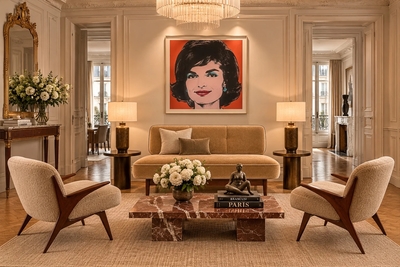  M veis Cimo Brazilian Modern Sofa in Imbuia Wood and Champagne Camel Mohair Cimo Brazil