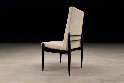  M veis Cimo Cimo Brazil Set of 8 Mid Century Dining Chairs in Ebonized Hardwood 1950s