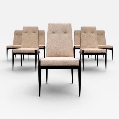  M veis Cimo Cimo Brazil Set of 8 Mid Century Dining Chairs in Ebonized Hardwood 1950s