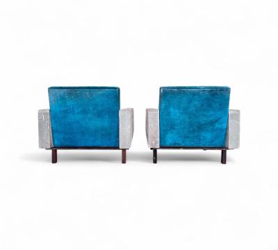  M veis Cimo Pair of Armchairs in Rosewood Suede Cimo 1960s Lot 635