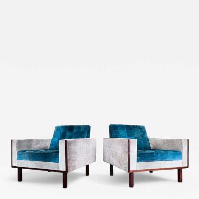  M veis Cimo Pair of Armchairs in Rosewood Suede Cimo 1960s Lot 635
