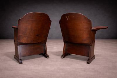  M veis Cimo Pair of Auditorium Armchairs in Bentwood M veis Cimo 1950s