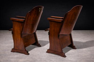  M veis Cimo Pair of Auditorium Armchairs in Bentwood M veis Cimo 1950s