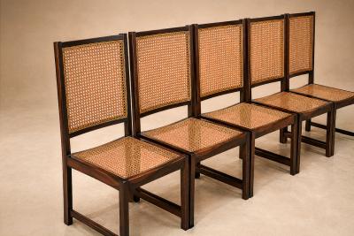  M veis Primus Set of Ten Brazilian Modern Dining Chairs in Rosewood and Cane by M veis Primus