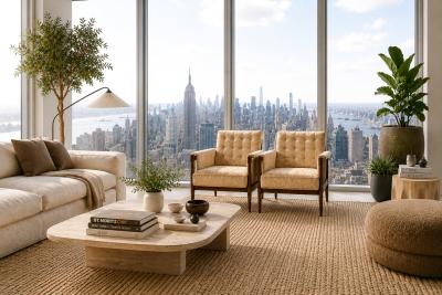  M veis Provenzal M veis Provenzal Lounge Chair in Jacaranda Champagne Mohair Velvet